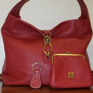 Dooney & Bourke Logo Lock Shoulder Bag and Wallet (Red)